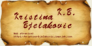 Kristina Bjelaković vizit kartica